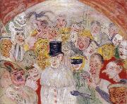 James Ensor The Puzzled Masks oil on canvas